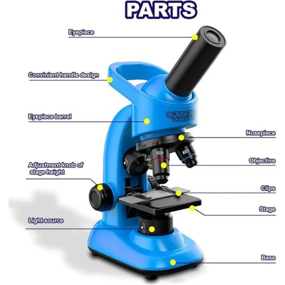 Kids Microscope 40-1600x Microscope Kit for Kids Beginners